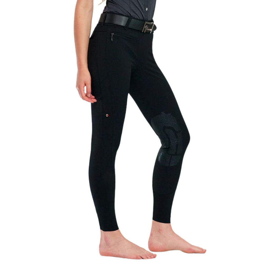 Mountain Horse Amy Breeches Grip Technology Knee – Pantalon D'Équitation Femme – Noir Taille 40