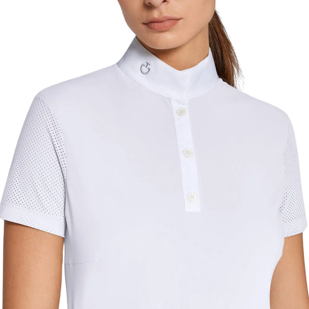 Cavalleria Toscana Perforated Jersey Short Sleeve Button