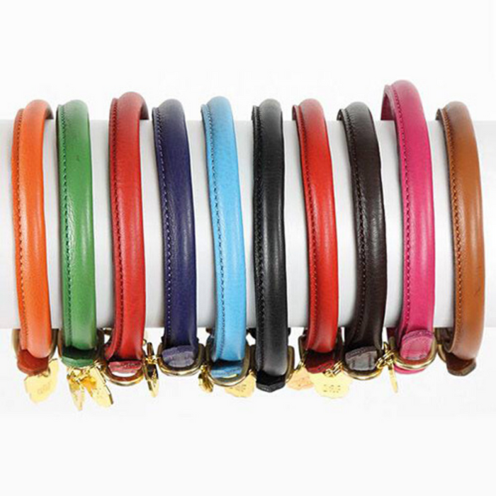 Digby & Fox Rolled Leather Collar XXXS-XS colours