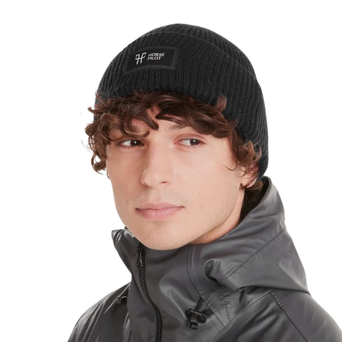 Horse Pilot Rider Beanie Black