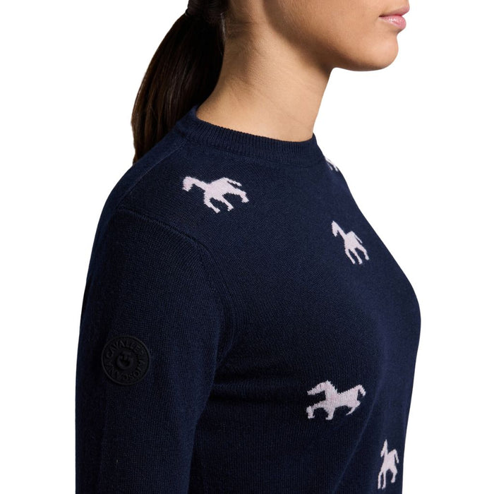 Cavalleria Toscana Kids Mini Horses Cashmere Blend Crew Neck Detail
