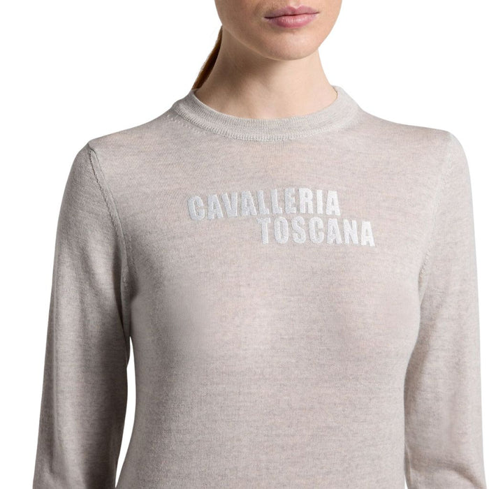 Cavalleria Toscana Crew Neck Sweater Stone Grey
