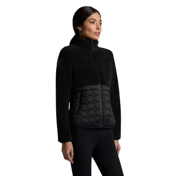 Cavalleria Toscana Teddy Bear Fleece and Nylon Zip up Jacket Black Front