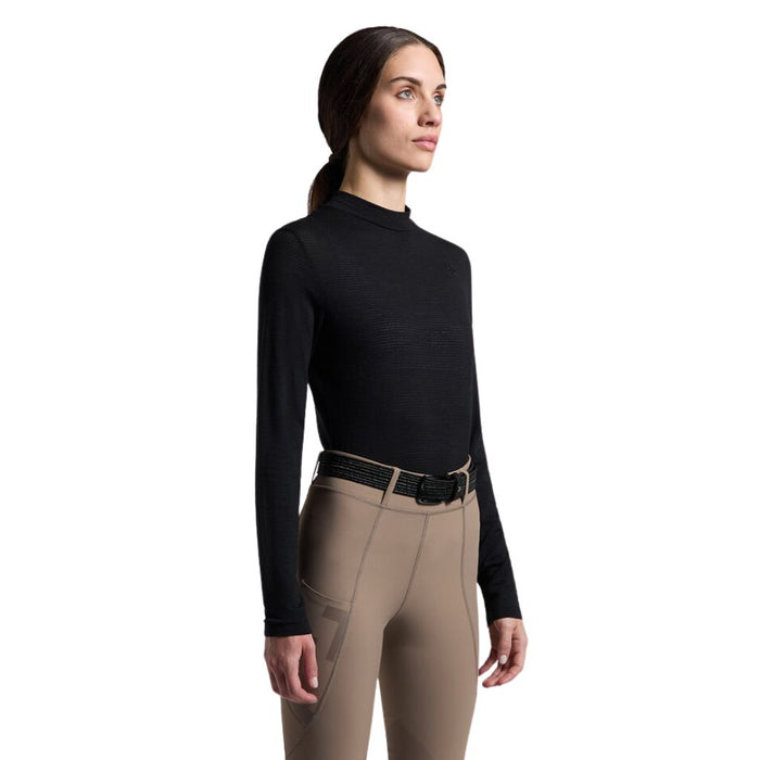 Cavalleria Toscana Wool Long Sleeve Performance Shirt Black Front