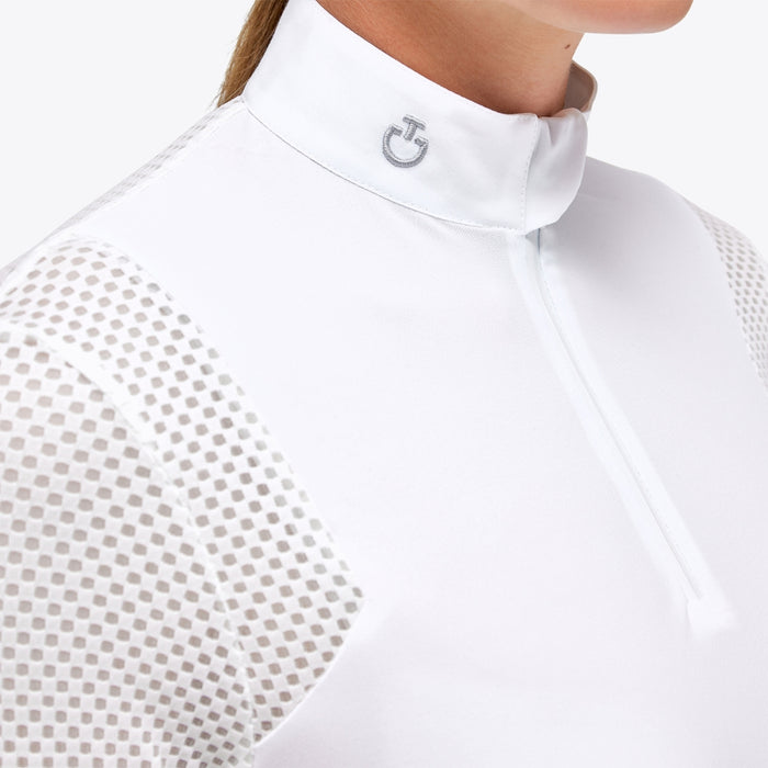 Cavalleria Toscana Lightweight Pique and Tech Mesh Long Sleeve Zip Competition