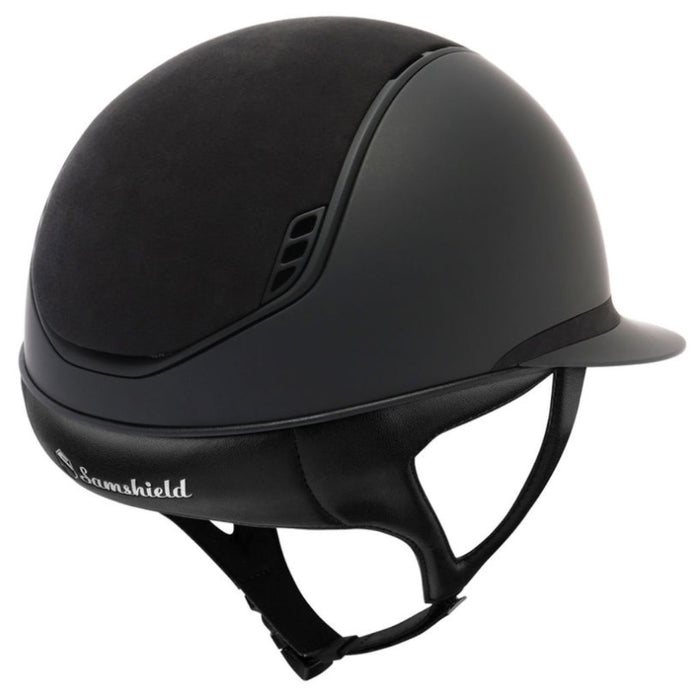 Samshield Miss Shield Shadowmatt 2.0 Alcantara Top Matt Trim 5 Crystals Helmet black back fast custom 6