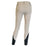 Beige equestrian pants with black accents on a white background