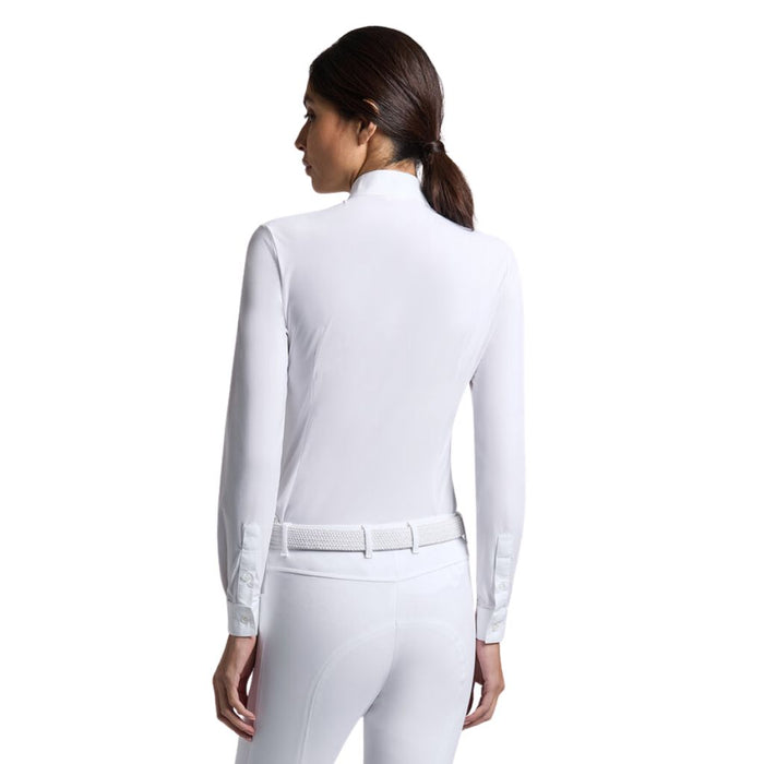 Cavalleria Toscana Long Sleeve Perforated Jersey Competition Shirt White Back