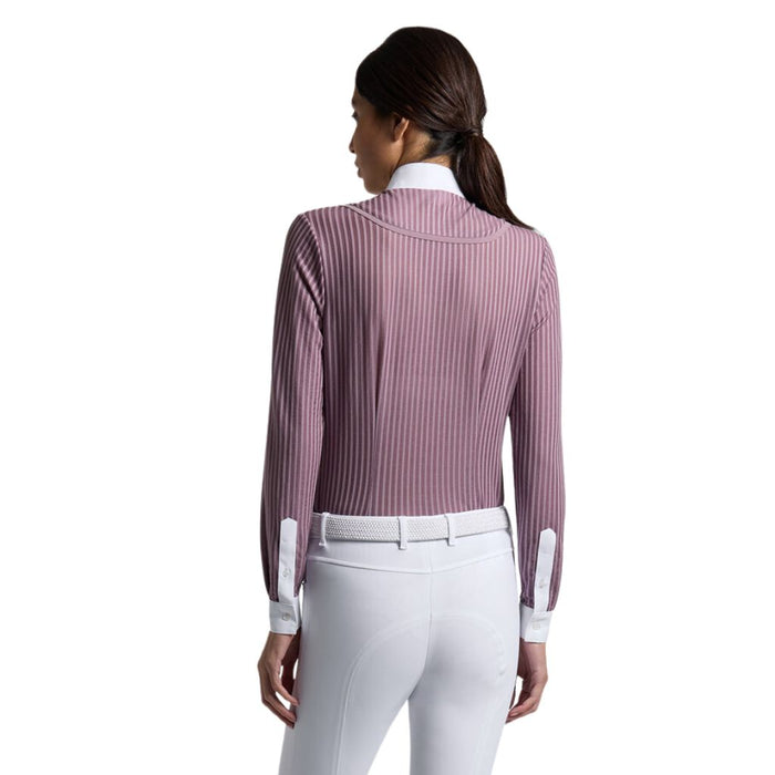 Cavalleria Toscana Long Sleeve Stripes Competition Shirt - Grape Shake Back
