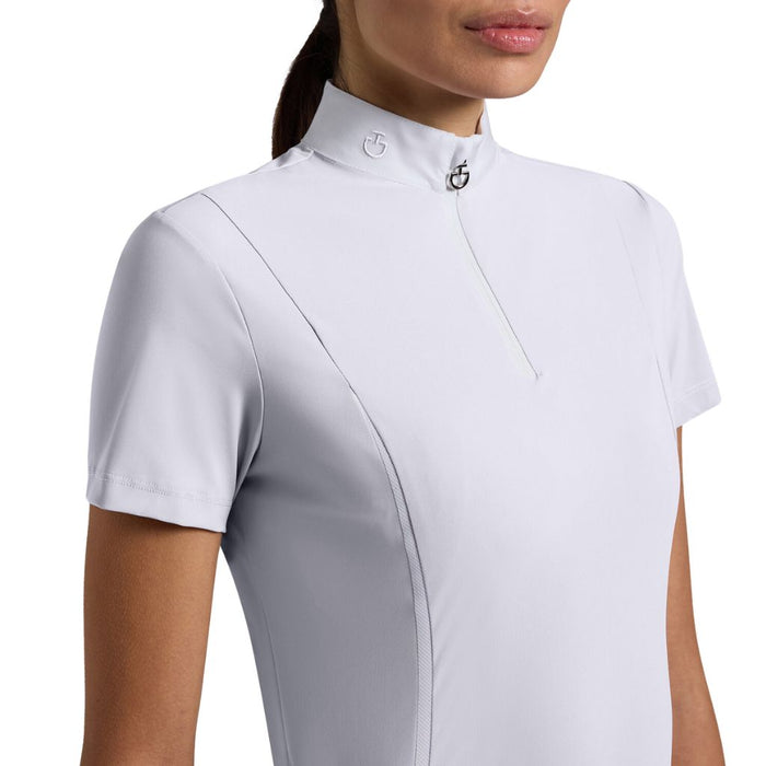 Cavalleria Toscana Short Sleeve Insert Mesh Competition Shirt White Detail