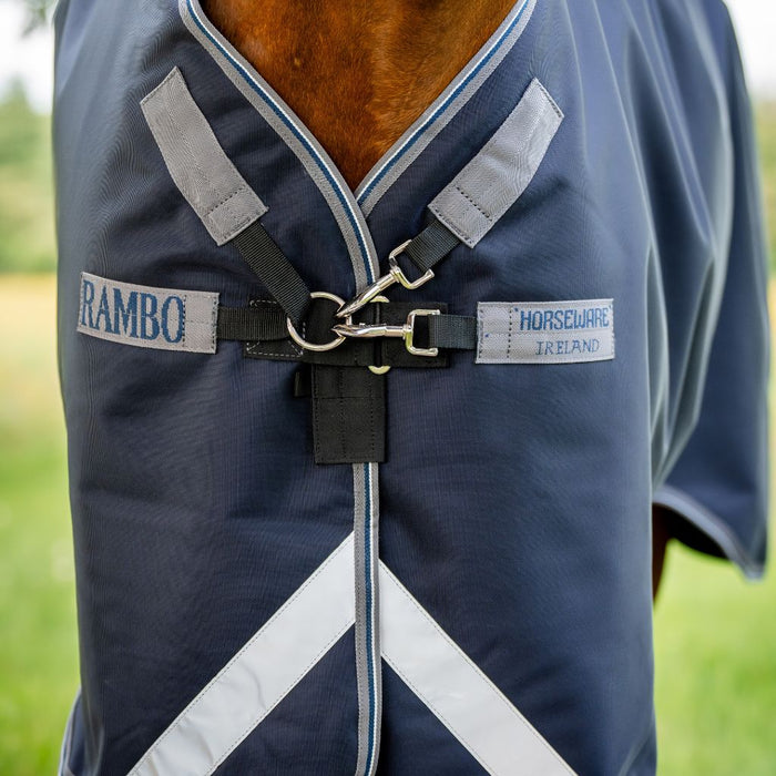 Rambo 1680D Plus Turnout with Vari-Layer 250g by Horseware Ireland Front Detail