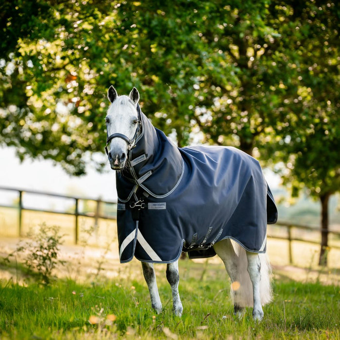 Rambo 1680D Plus Turnout with Vari-Layer 250g by Horseware Ireland Navy Grey