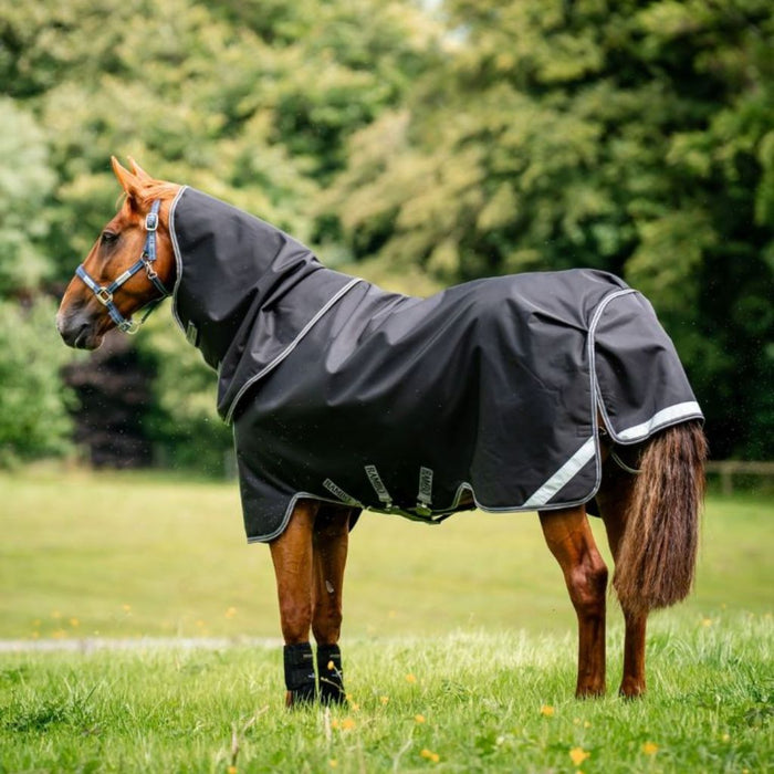 Rambo Supreme 1680D Plus Turnout 0g by Horseware Ireland Black Grey Silver