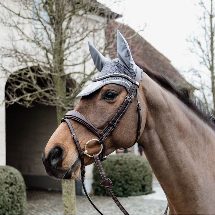 Kentucky Horsewear Wellington Basic Velvet Fly Veil Grey