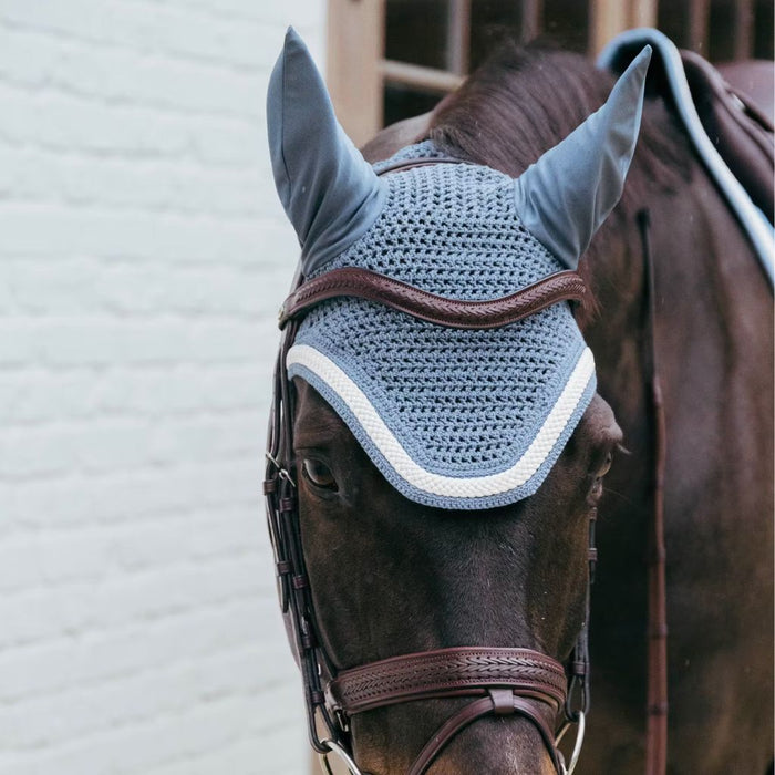Kentucky Horsewear Wellington Fly Veil Plaited Cord Light Blue