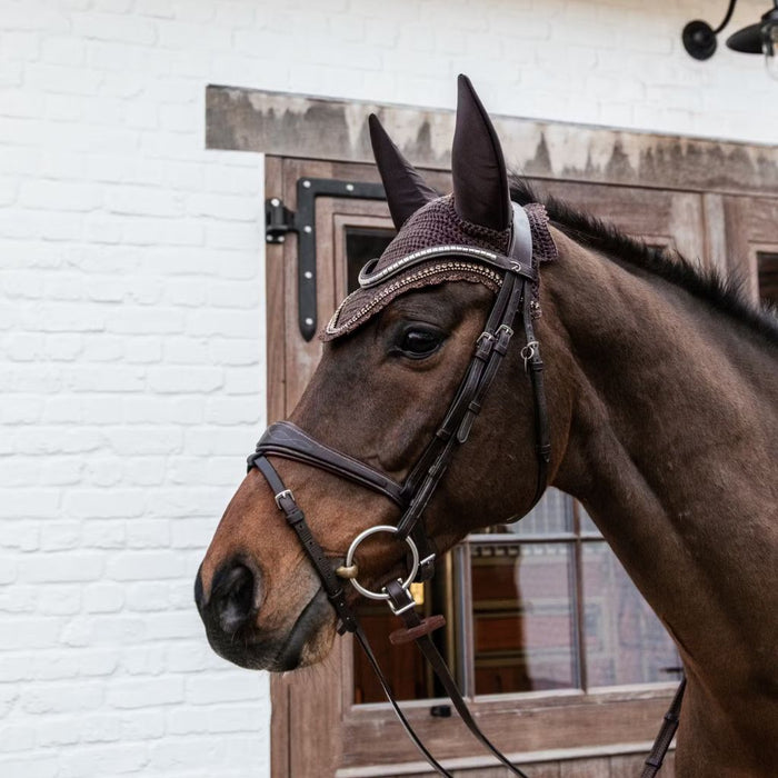 Kentucky Horsewear Fly Veil Long Stone Pearl Soundless Brown