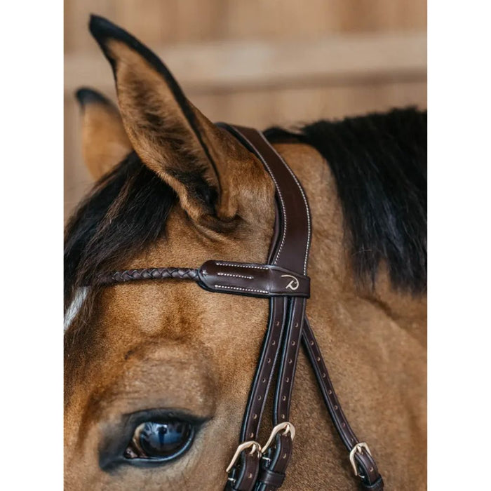 Dyon D Collection Braided Noseband Bridle with Removeable Flash