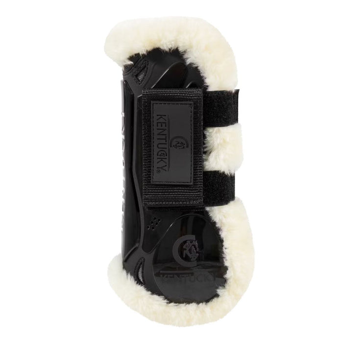 Kentucky Horsewear Vegan Sheepskin Tendon Boots Velcro Black