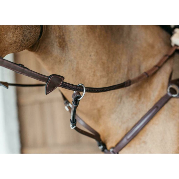 Dyon New English Collection Plaited Rubber Reins with Leather Loops 1/2"