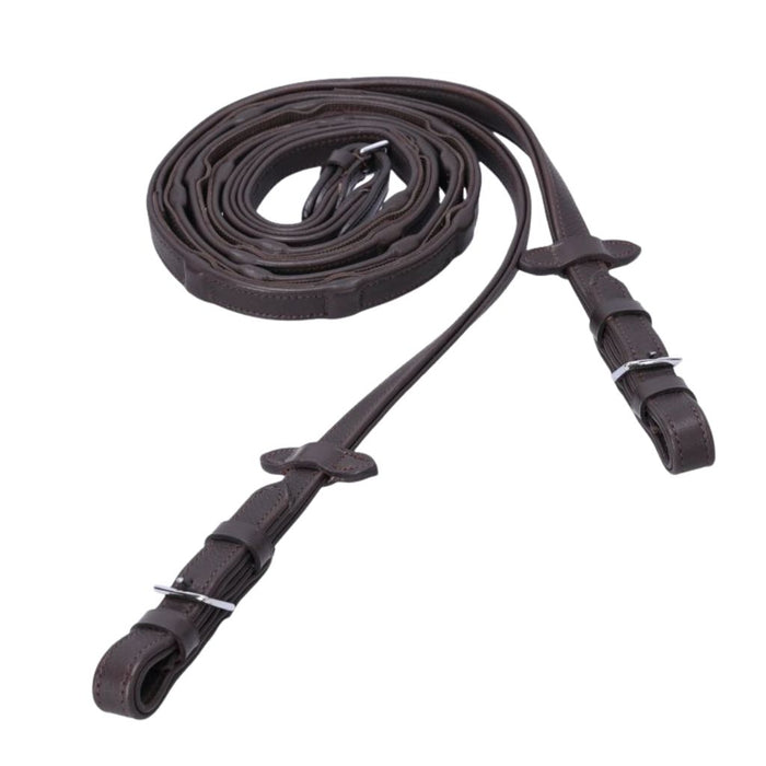 Schockemohle Dura Soft Leather Reins with Inside Rubber Grip & Buckle Ends