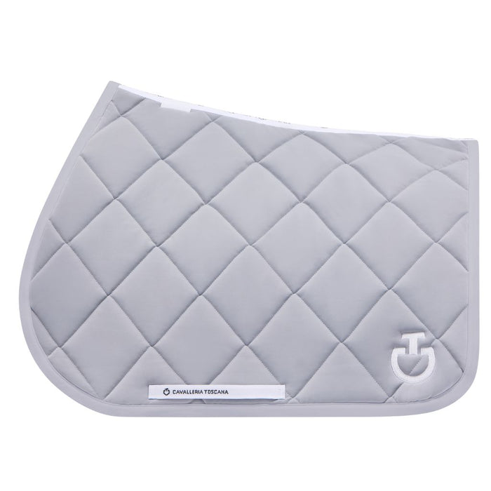 Cavalleria Toscana Diamond Quilted Jersey Jumping Saddle Pad Light Grey