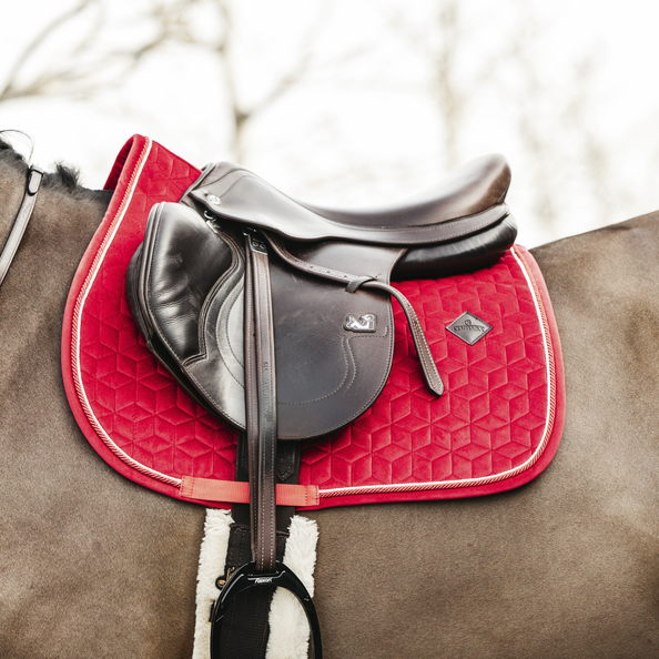Kentucky Horsewear Saddle Pad Velvet Jumping Red