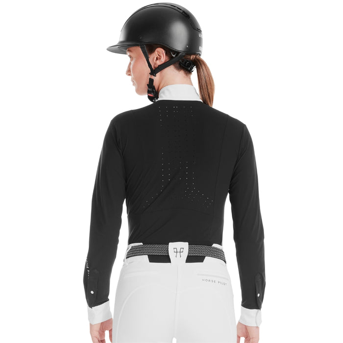 Horse Pilot Monica Long Sleeve Show Shirt Black