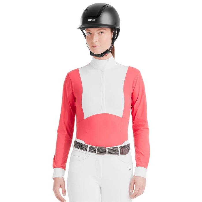 Horse Pilot Monica Long Sleeve Show Shirt Confetti Pink