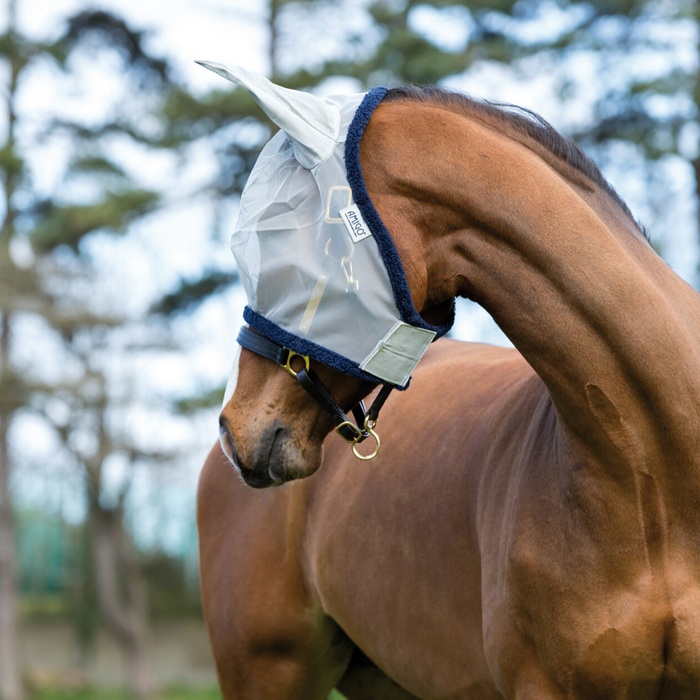 Amigo Fine Mesh Fly Mask with Ears by Horseware Ireland Blue