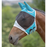 Shires Fine Mesh Fly Mask with Ears black and teal
