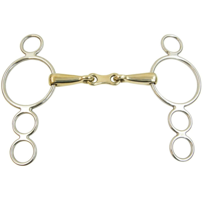 Coronet German Silver French Link Continental 3-Ring Gag