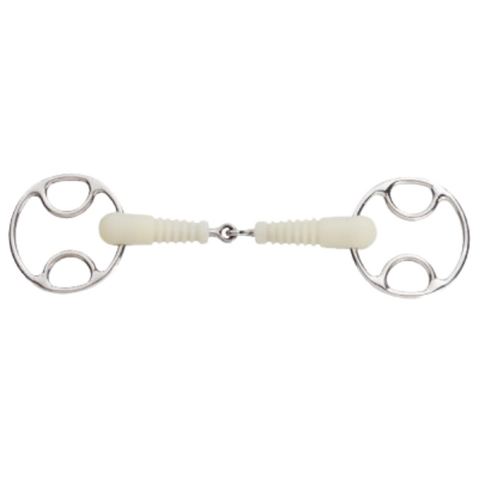 Happy Mouth Jointed Ribbed Loop Ring Gag Bit