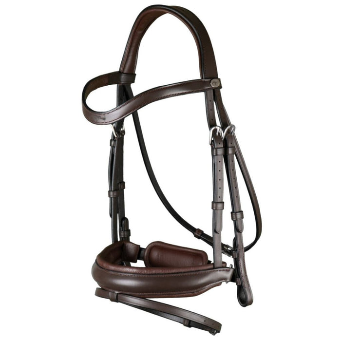Dyon Working Collection Matte Large Crank Noseband Bridle with Flash brown