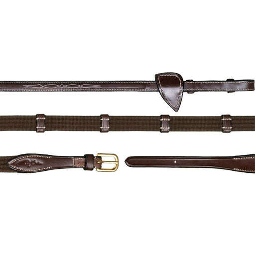 Dyon D Collection Web Reins 5/8" with 9 Leather Stops